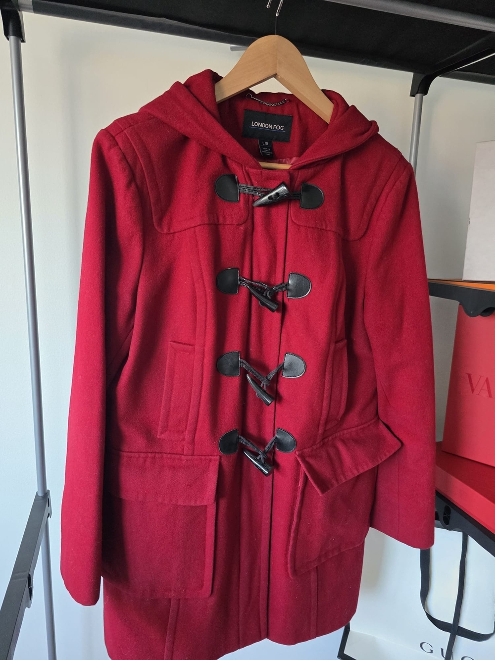 London Fog Hooded Wool Blend Duffle Coat – L - Picture 11 of 11